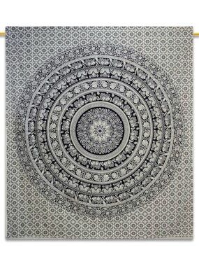 Mandala Wall Tapestry Black and White - Brand